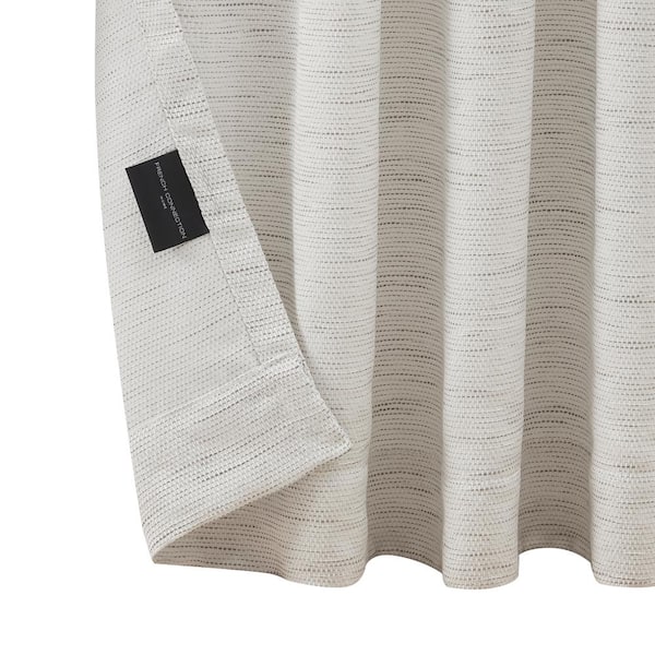 Misty Linen Beige Faux Linen 52 in. x 96 in. Light Filtering Back-Tab Tiebacks Curtain (2 Panels and 2 Tiebacks)