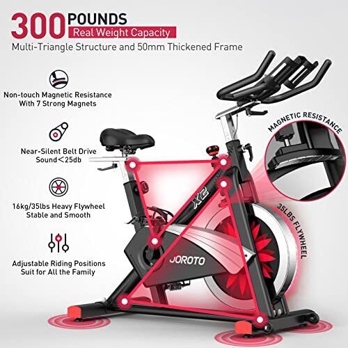 X2 Stationary Exercise Bike | X2PRO Bluetooth Magnetic Belt Drive Indoor