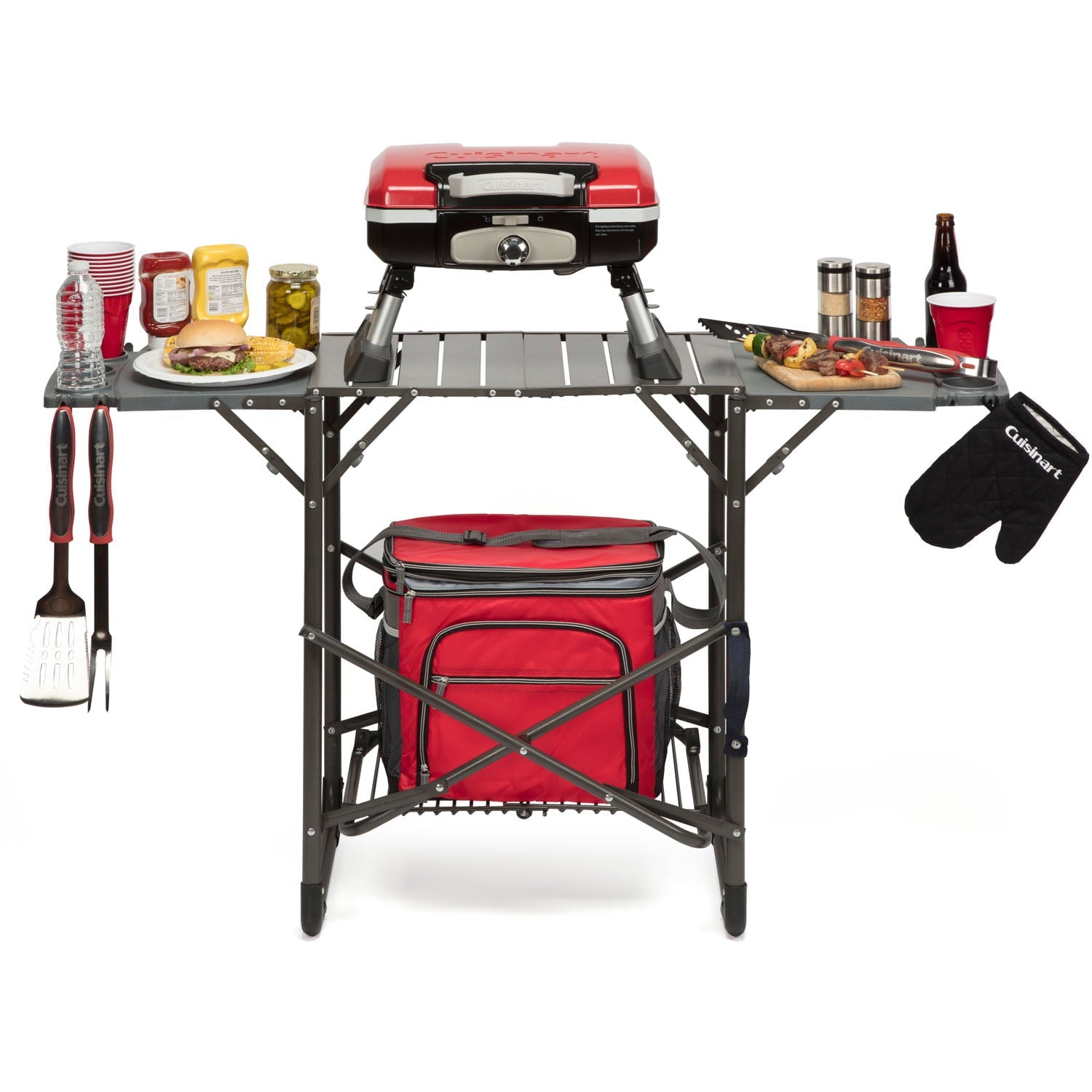 Aluminum Grill Stand with Adjustable Shelf