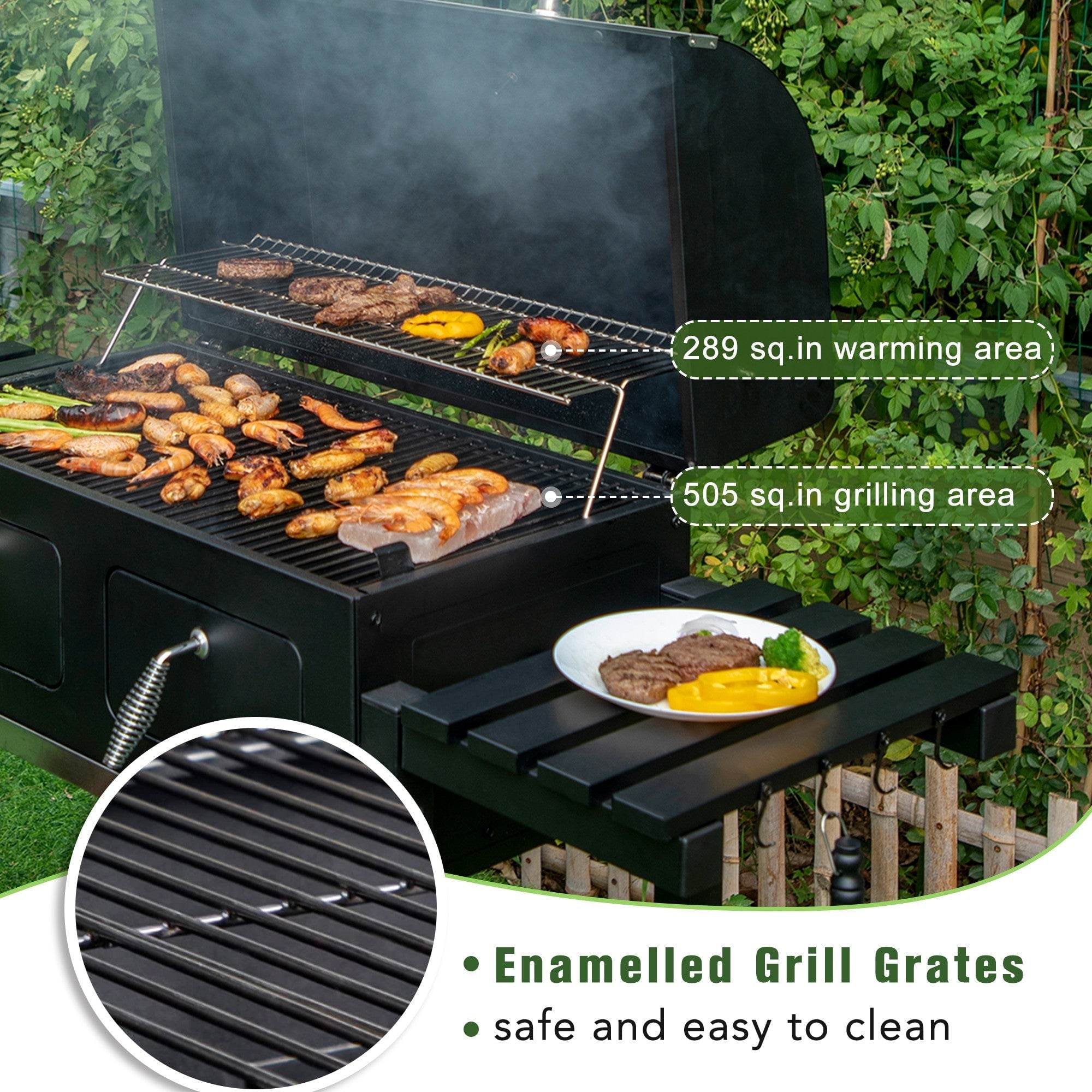 & William 34-inch BBQ Charcoal Grill Outdoor Portable Barbecue Grill