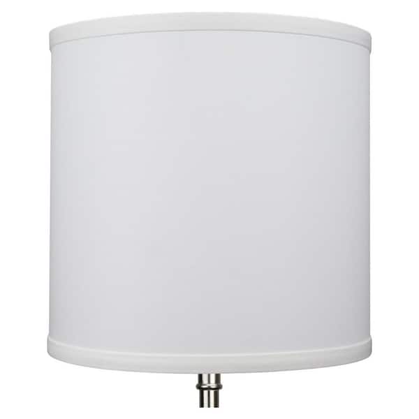 Fenchel Shades 10 in. Top Diameter x 10 in. H x 10 in. Bottom Diameter White Fabric Drum Lamp Shade Spider Attachment