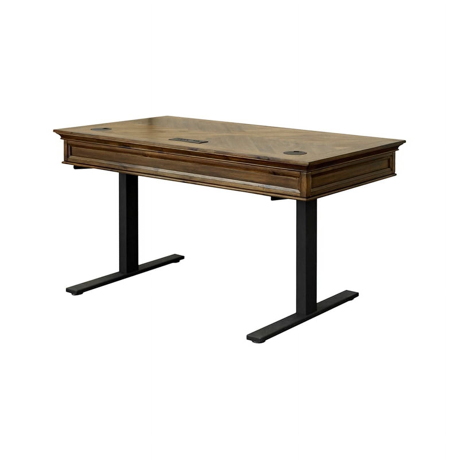 Martin Furniture Wood Electronic Sit Stand Desk Standing Desk in Brown