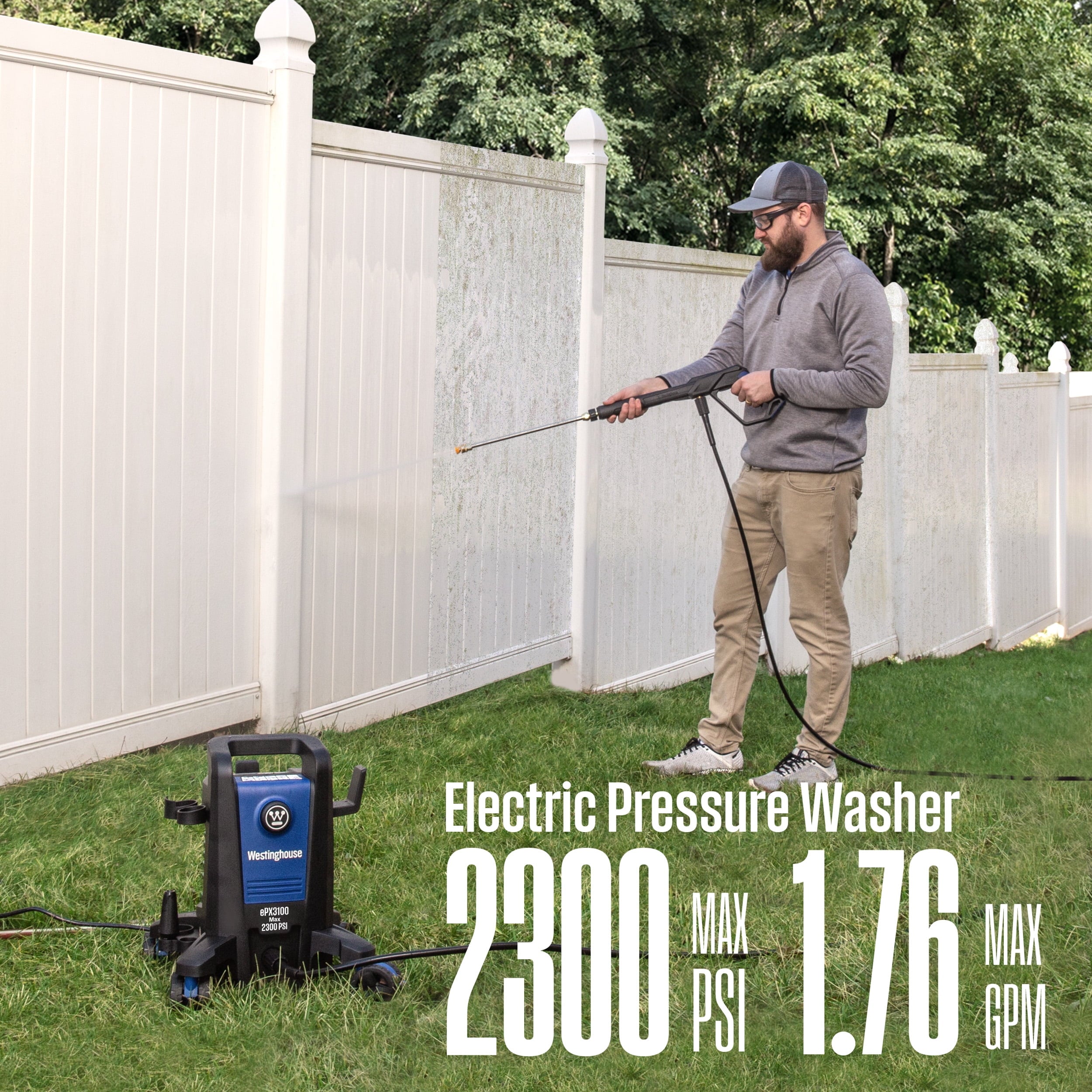 Westinghouse 2300 Max PSI Electric Pressure Washer, 1.76-GPM, Soap Tank, 5 Nozzles