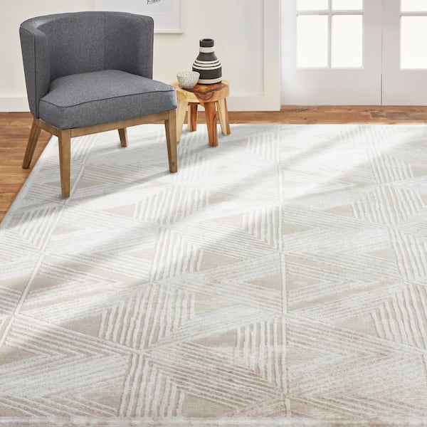 Bazaar Zen Cream 8 ft. x 10 ft. Abstract Area Rug