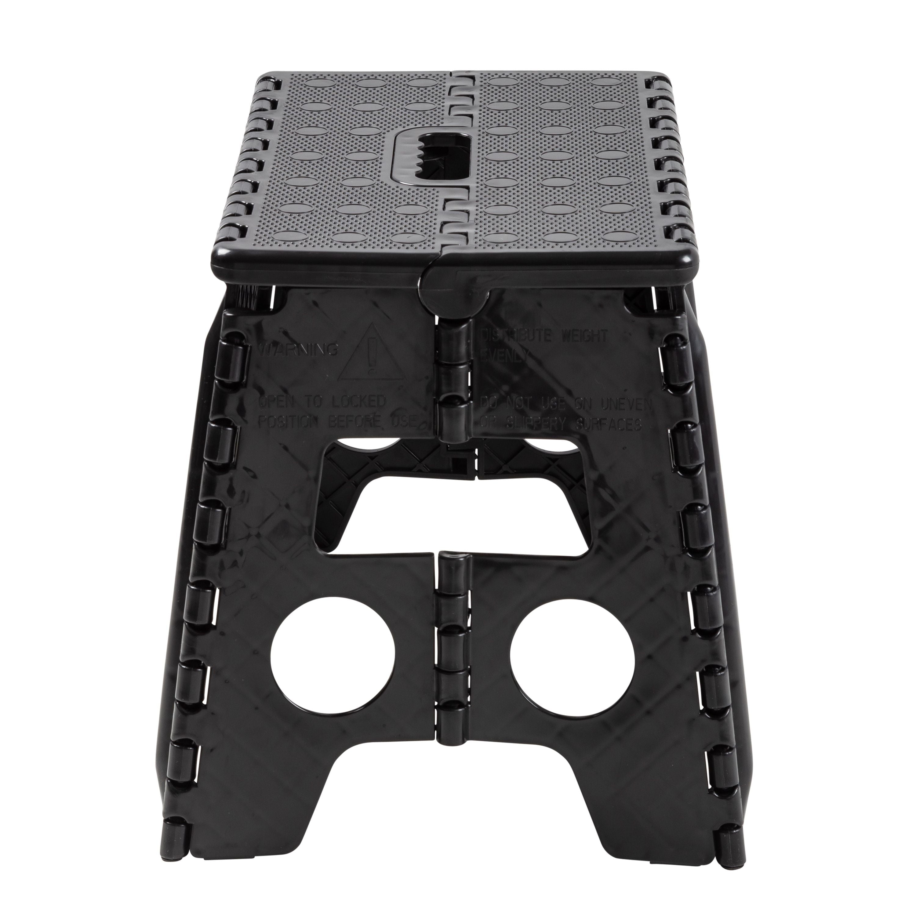 Mainstays One Step Folding Step Stool, Black Plastic
