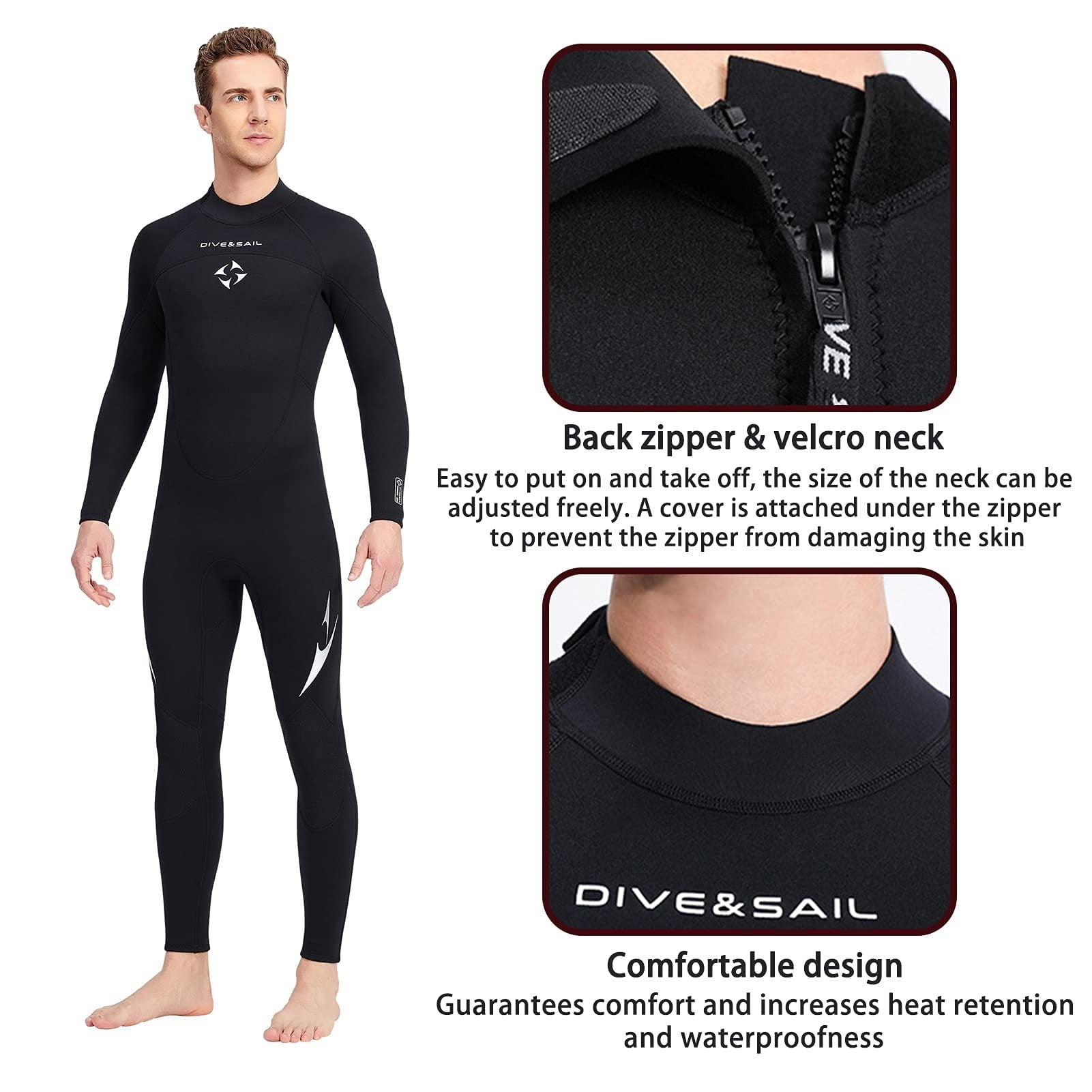 Owntop Wetsuit for Men Women,3mm Neoprene Full Diving Suits Thermal Thicken UV Protection Jumpsuit Wet Suit Swimwear for Diving Surfing Snorkeling