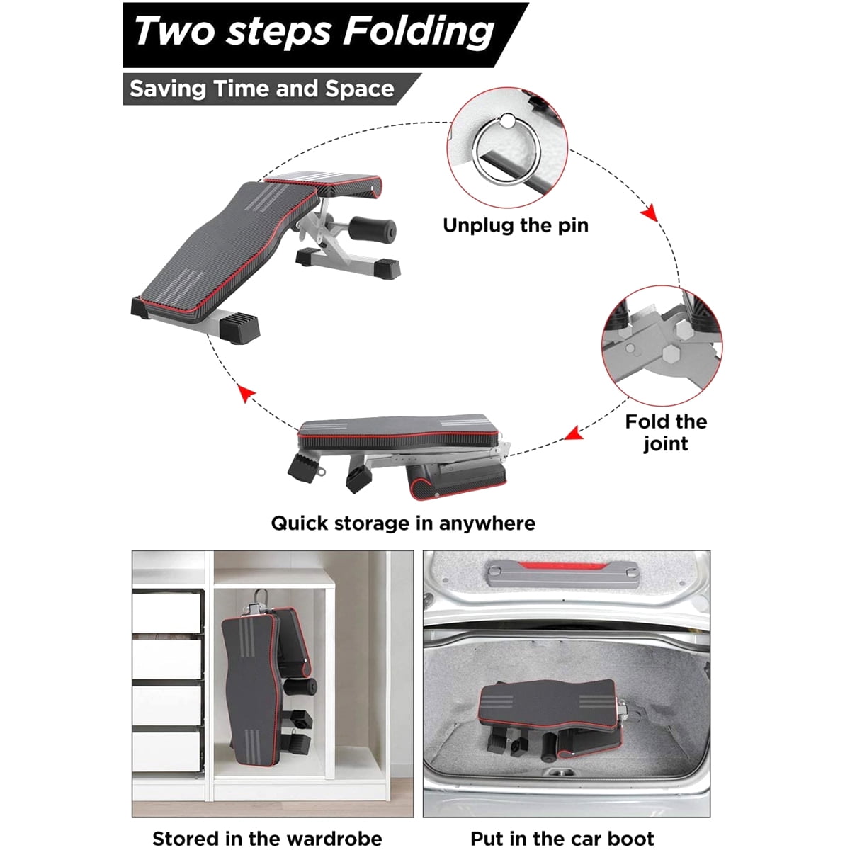 NAIMP Upgraded Adjustable Weight Bench ,Utility Olympic Gym Bench Press for Full Body Home Gym Workout Bench - Multi-Purpose Strength Training Foldable Incline/Decline Benchs, 550 lbs Capacity