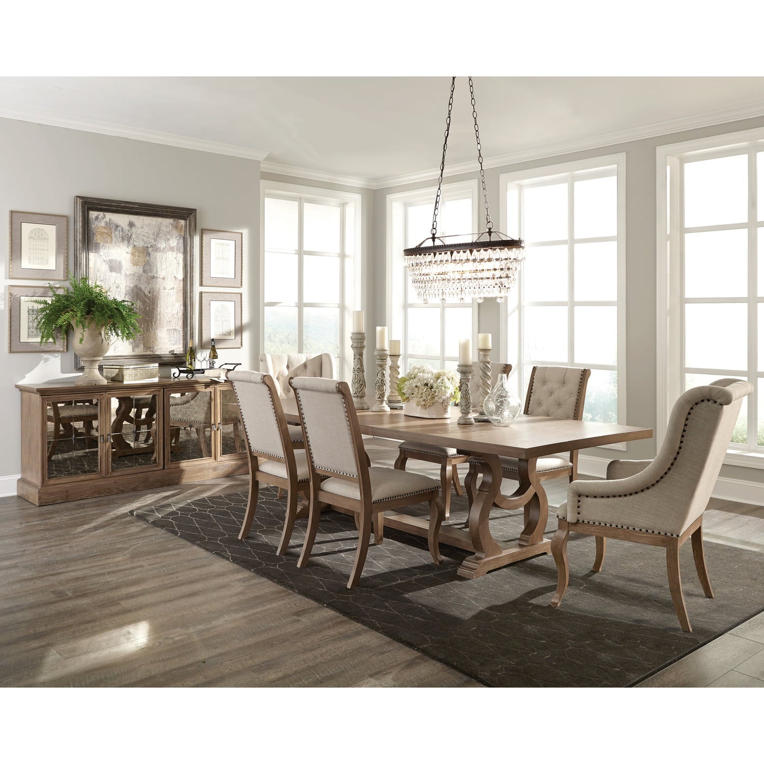 Brockway Trestle Dining Table Barley Brown