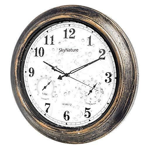 SkyNature Outdoor Clocks, 18 Inch Large Indoor Outdoor Wall Clock Waterproof