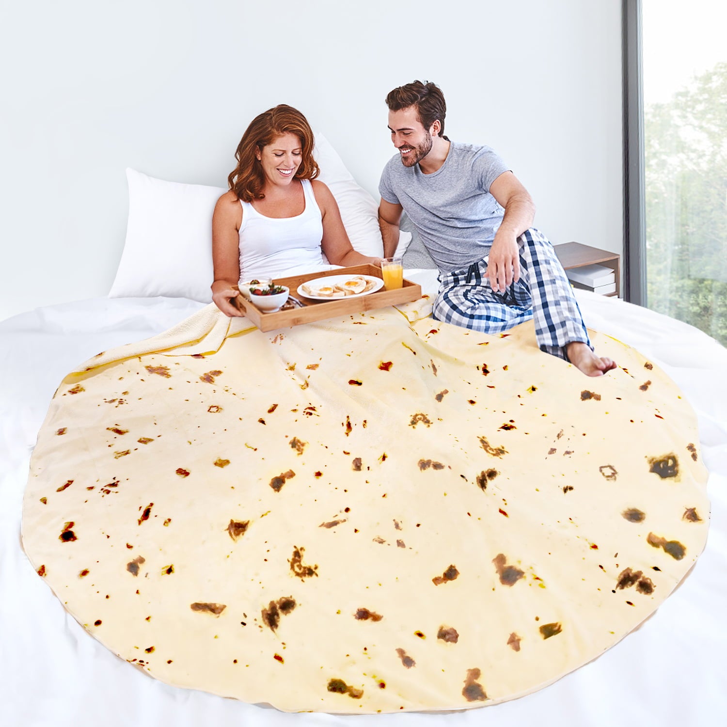 Livhil Giant Tortilla Blanket 71 inch Double Sided, Tortilla Blanket Adult Size Funny Blankets Food Blankets for Adult Kids, Realistic Food Throw Blanket Kids Throw Blanket