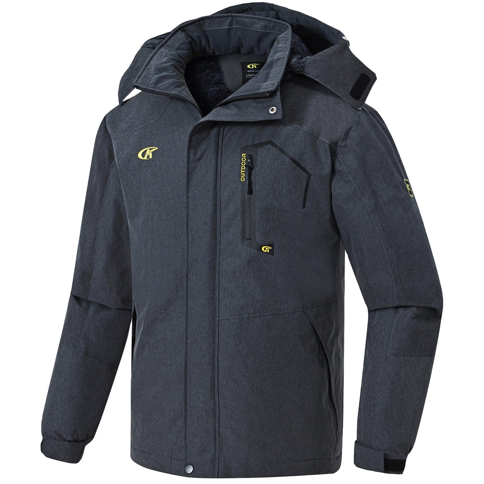 YuKaiChen Mens Waterproof Ski Snowboard Jacket Windproof Winter Mountain Snow Coat Cation Darkgray L