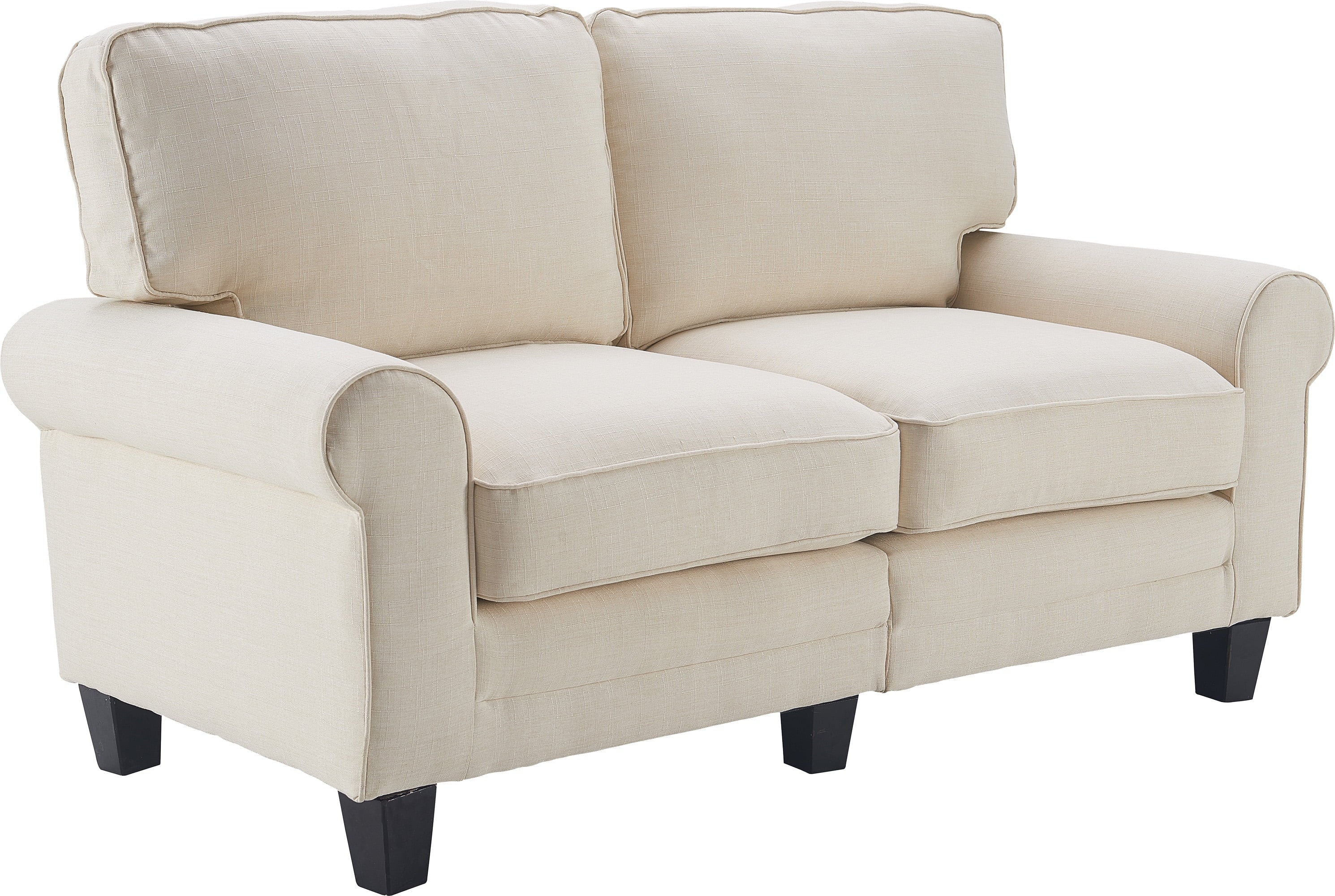 Serta Copenhagen Traditional Rolled Arm 61-inch Loveseat, Gray Fabric