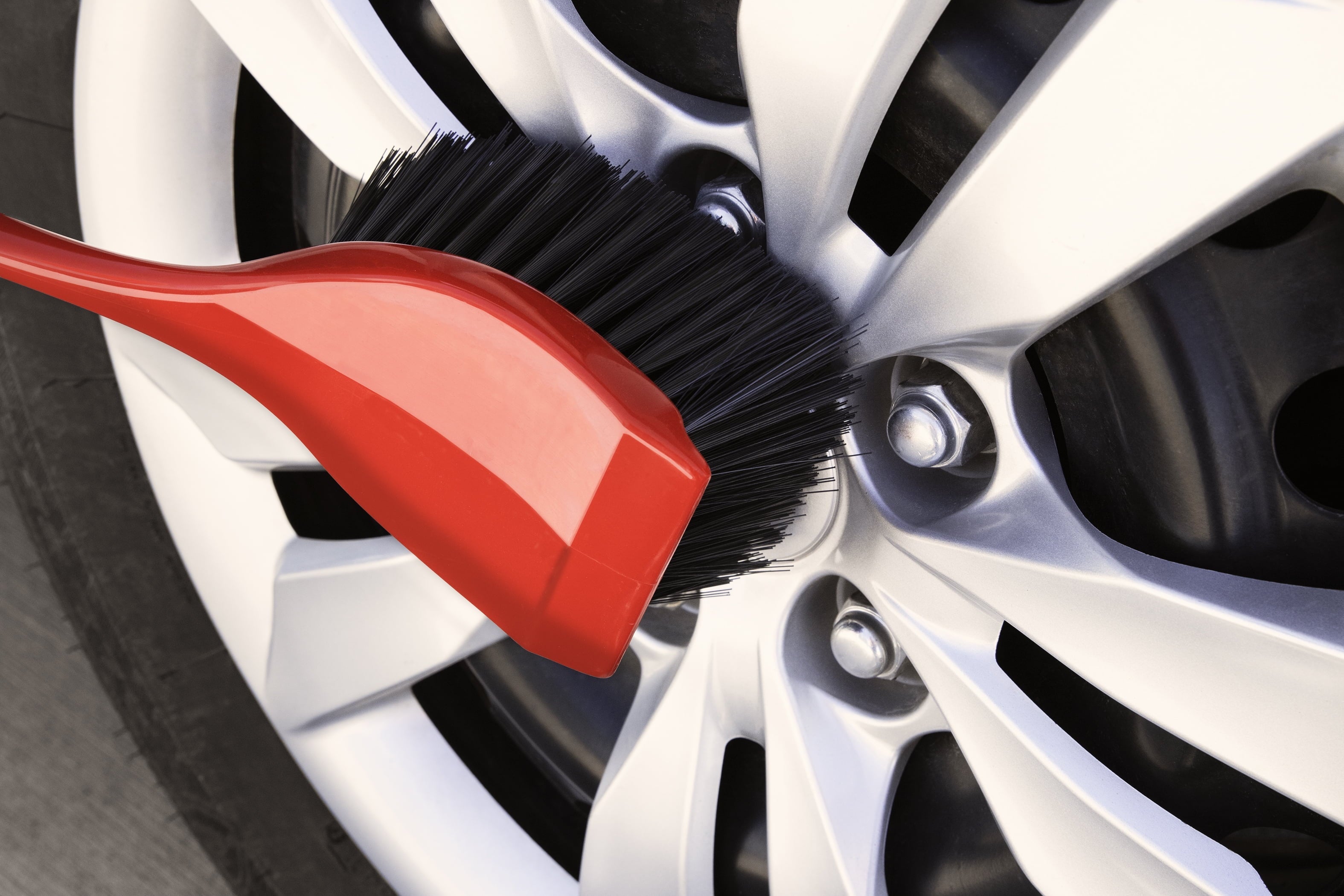 Libman Red All Purpose Scrub Brush with Scraper 13 in Long Handle and 2 in Recycled PET Fibers