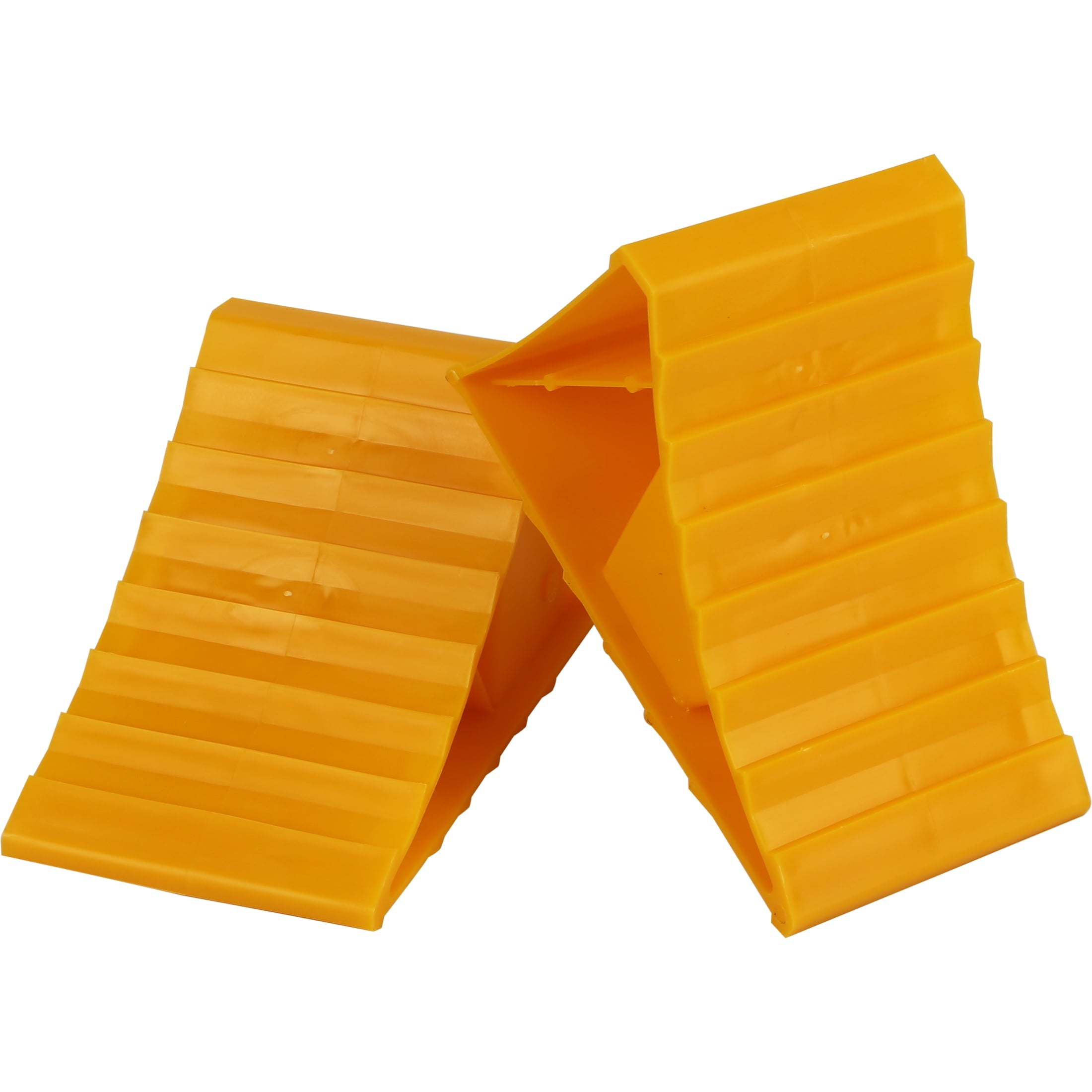 Hyper Tough Small Wheel Chock Pack of 2, Heavy Duty, Yellow, Rugged Plastic