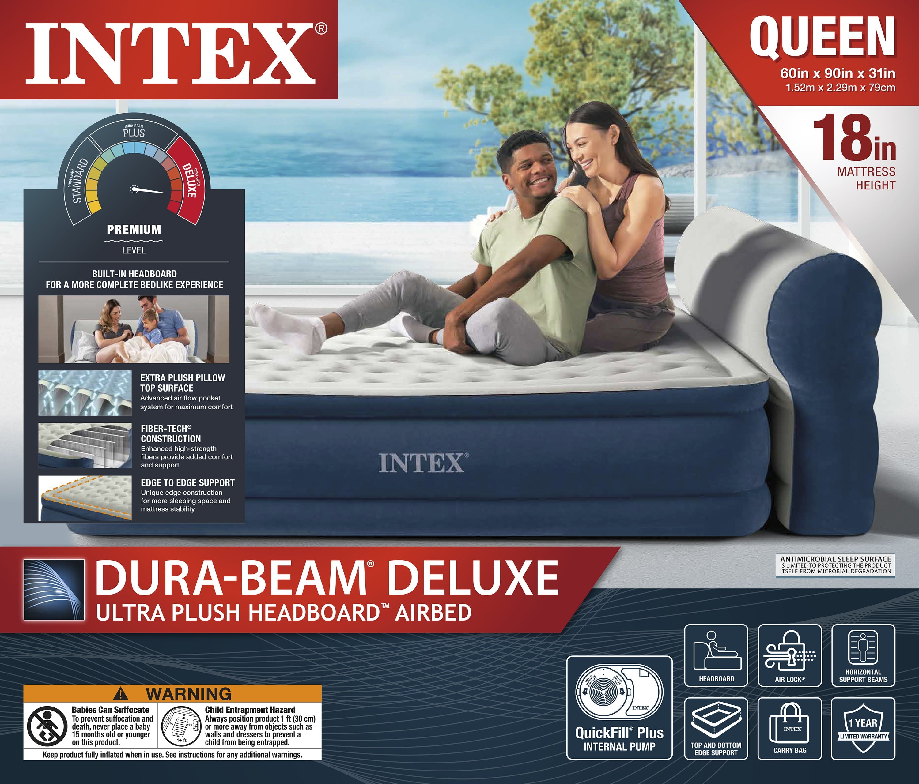 Dura-Beam Deluxe Ultra Plush Headboard with Built-in Pump (18