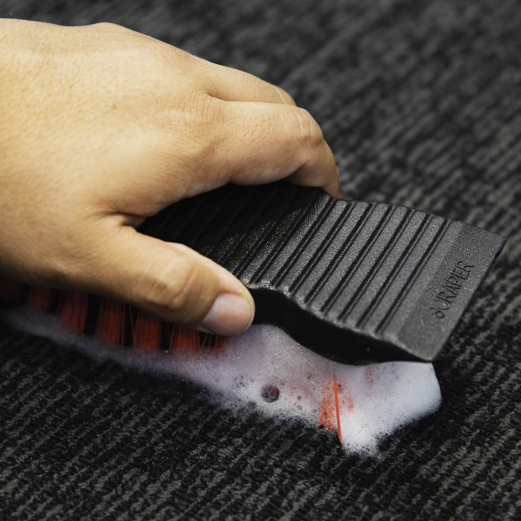 Libman High Power Scrub Brush Polypropylene Molded Block Recycled PET Scrubbing Fibbers Scraper Edge