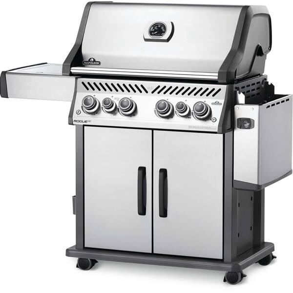 Rogue 4-Burner Propane Gas Grill in Stainless Steel with Infrared Rear and Side Burners
