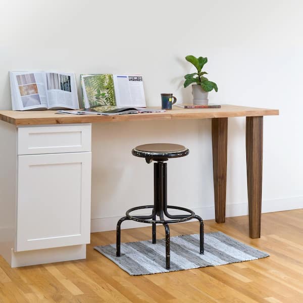 Square Tapered Butcher Block Leg - 35 in. H x 3.5 in. Dia. - Sanded Unfinished Pine - DIY Counter Height Table