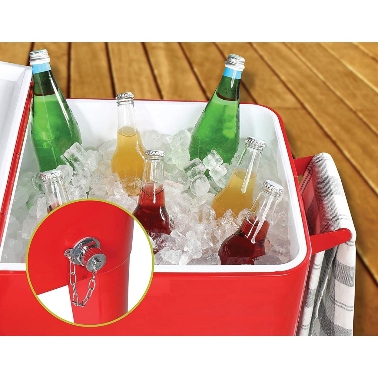 80 qt. Red Chest Cooler with Bottle Opener