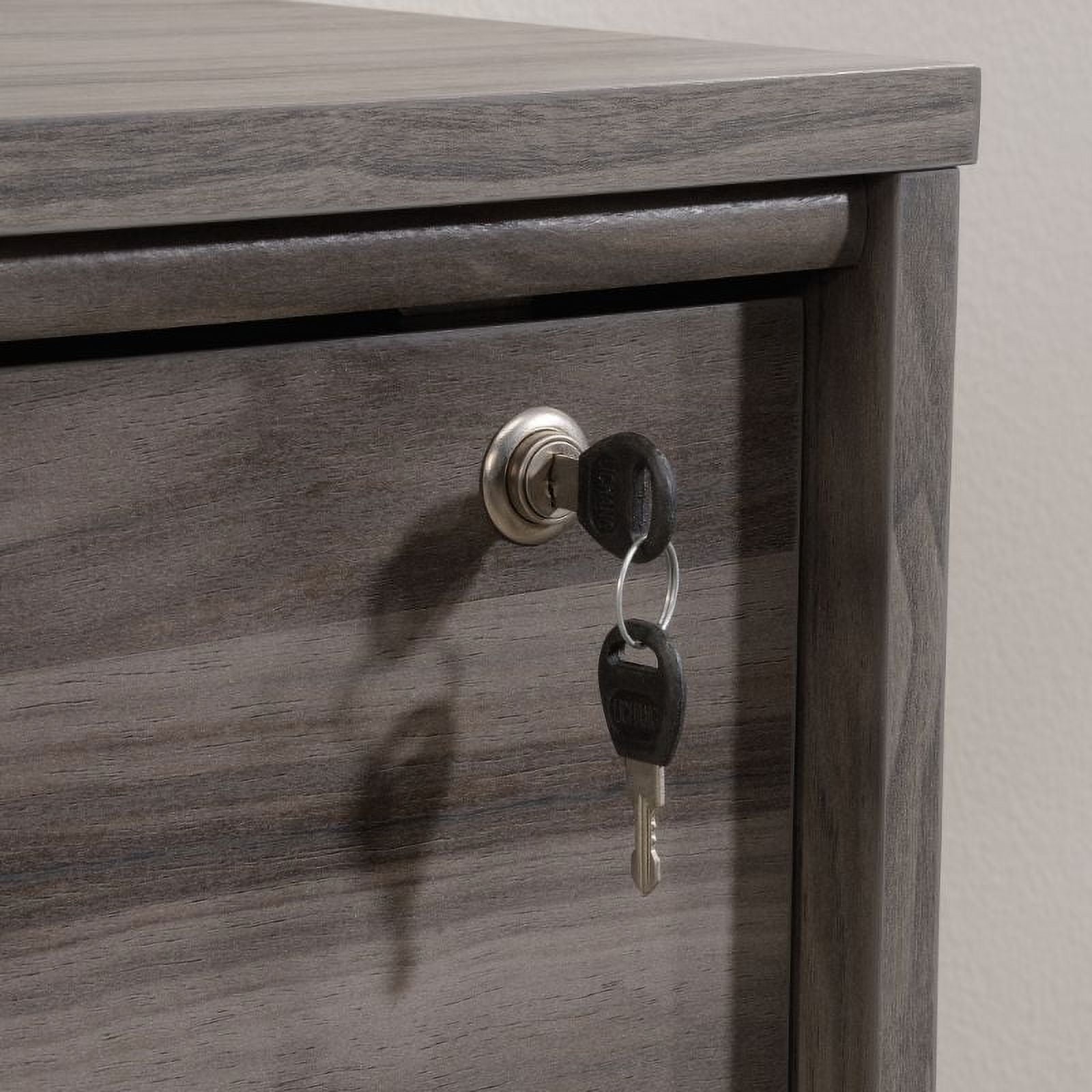 Home Square 2-Piece Set with Lateral File Cabinet & Library Hutch in Jet Acacia