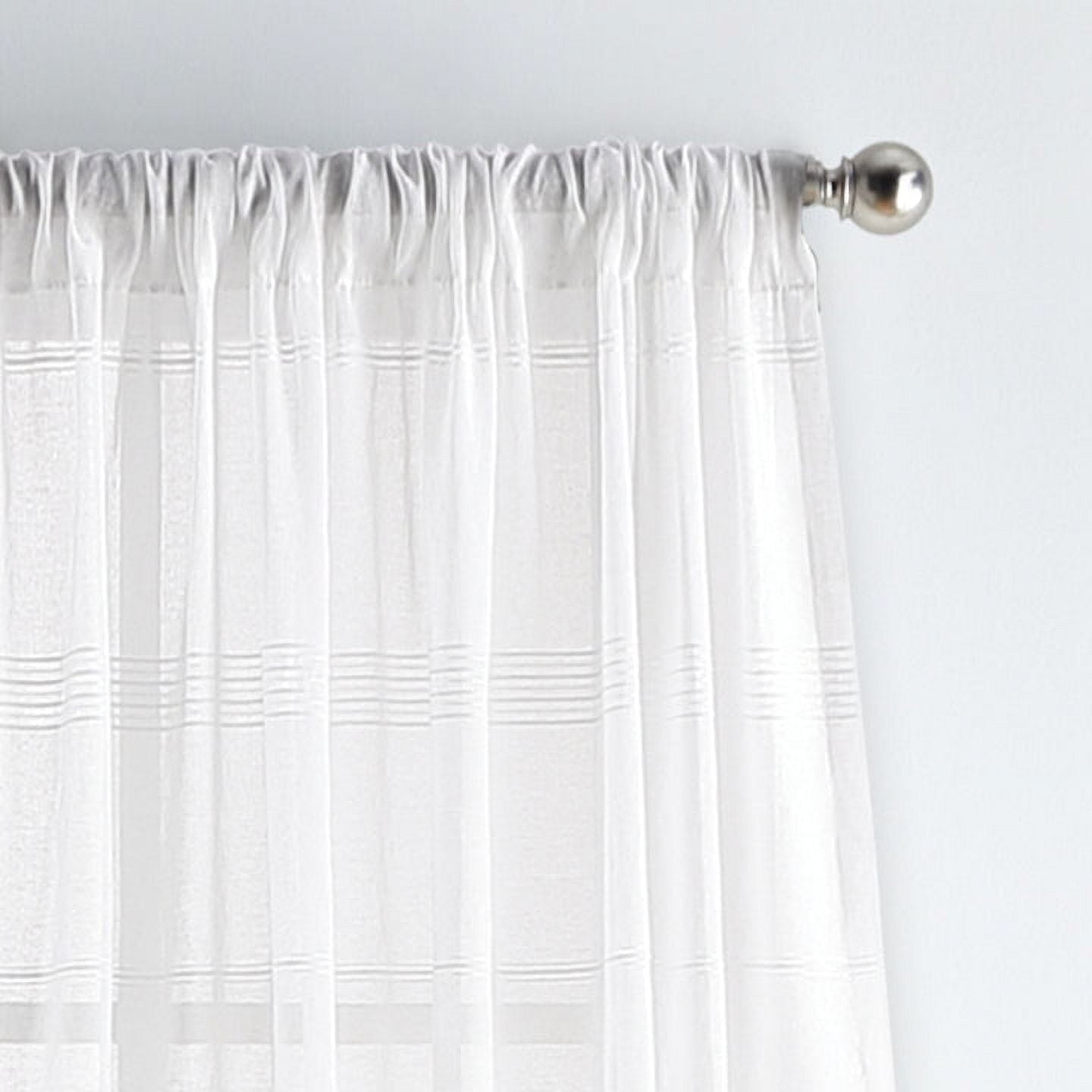 Martha Stewart Delicate Stripe Poletop Panel Pair White 50