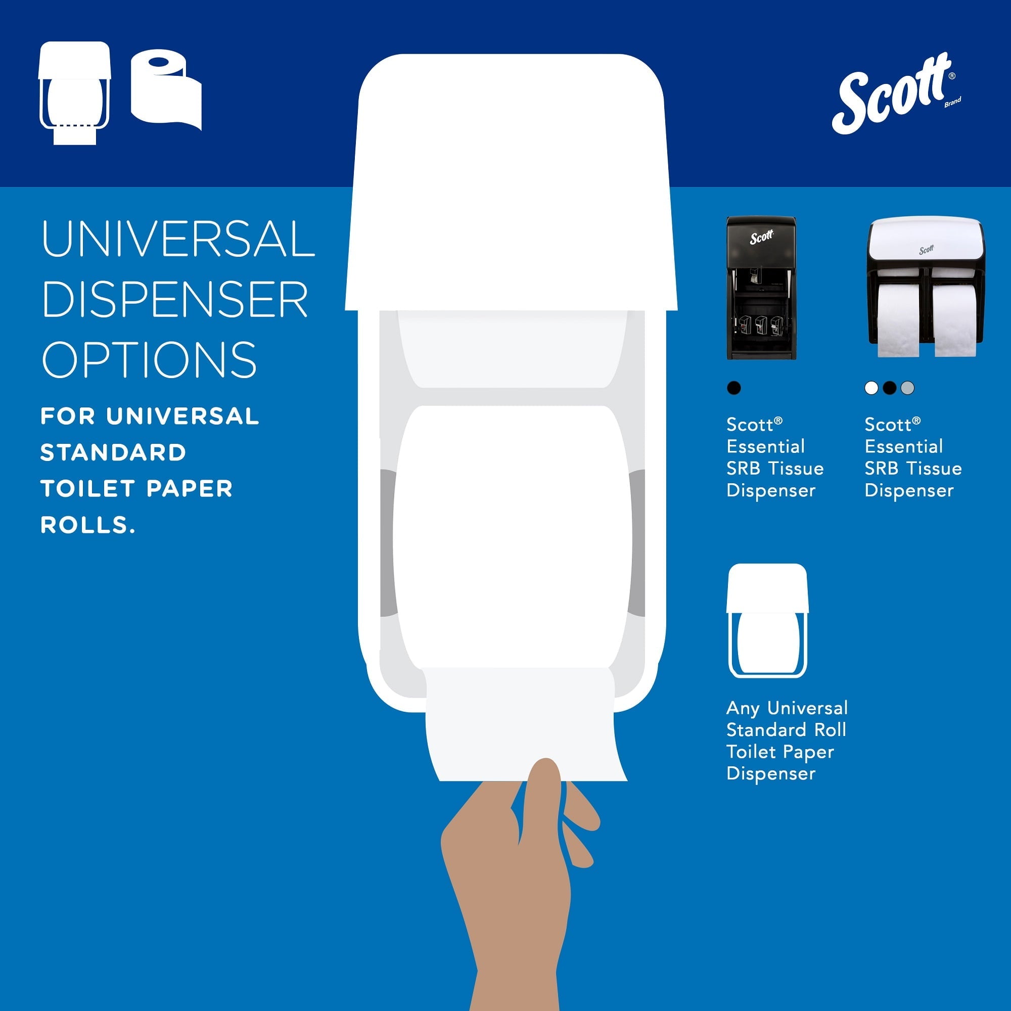 Scott Professional 100% Recycled Fiber Standard Roll Toilet Paper (13217), with Elevated Design, 2-Ply, White, Individually wrapped rolls, (473 Sheets/Roll, 80 Rolls/Case, 37,840 Sheets/Case)