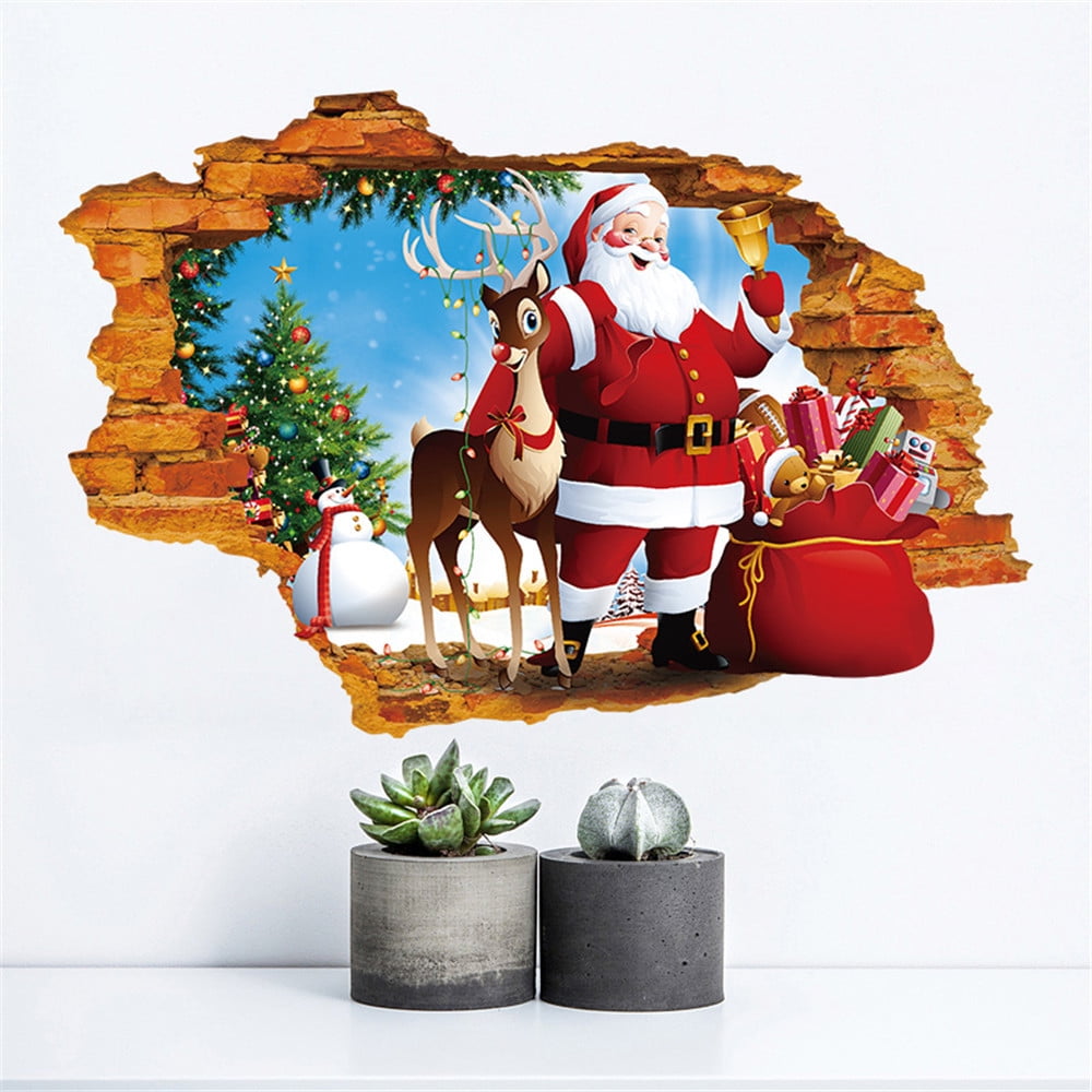 Festival 2023 Christmas Clearance Sale!2018 Merry Christmas Household Room Wall Sticker Mural Decor Decal Removable