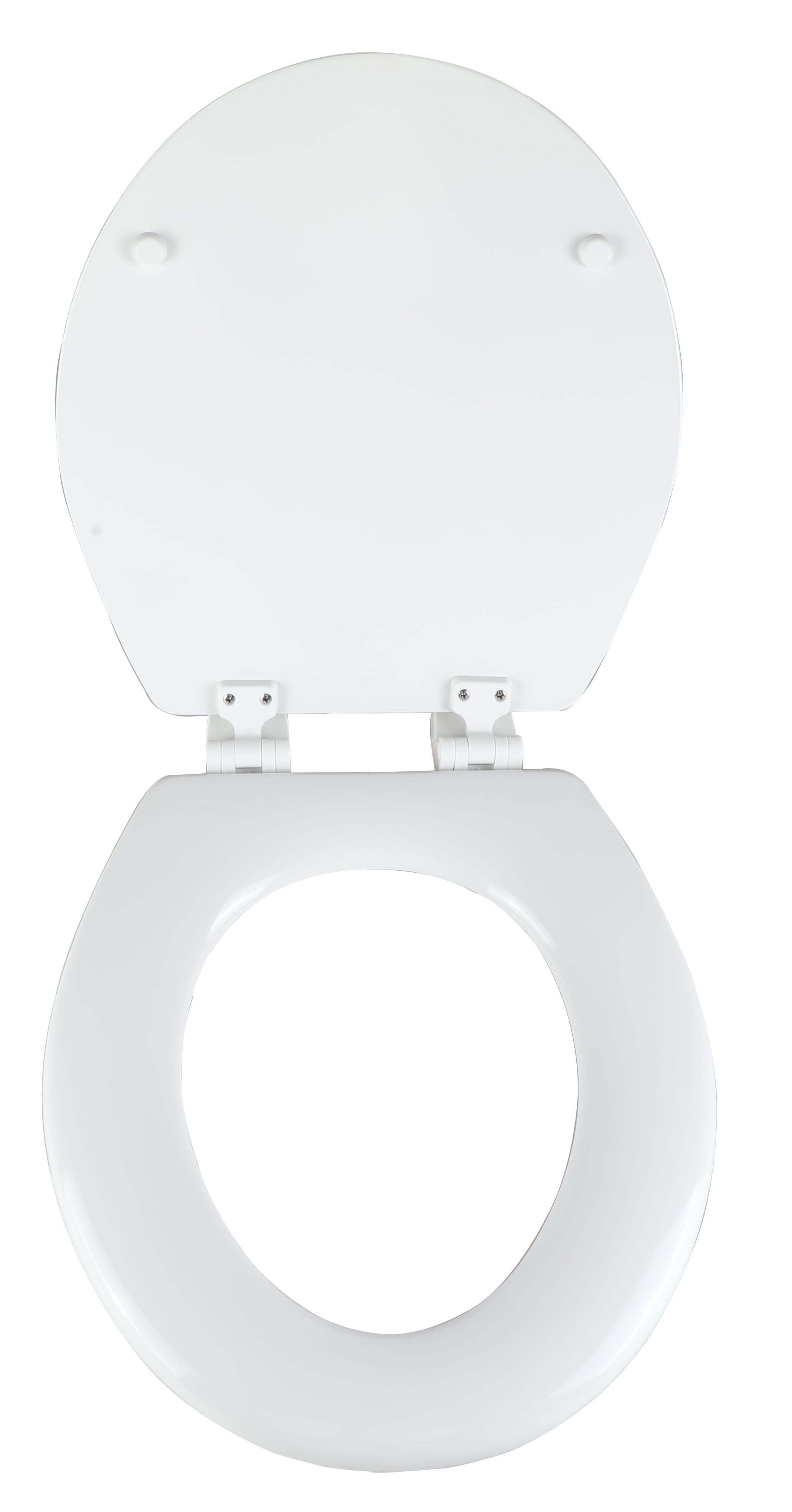 Mainstays Round Wood Beveled Edge Toilet Seat With Easy-off Hinges, White