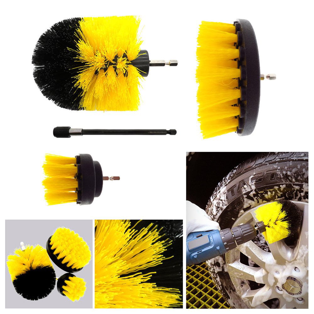 Carbole 30 Pcs Brush Cleaning Kit, Drill Brush Attachment Set with Pad Sponge for  Bathroom Kitchen Car Cleaning