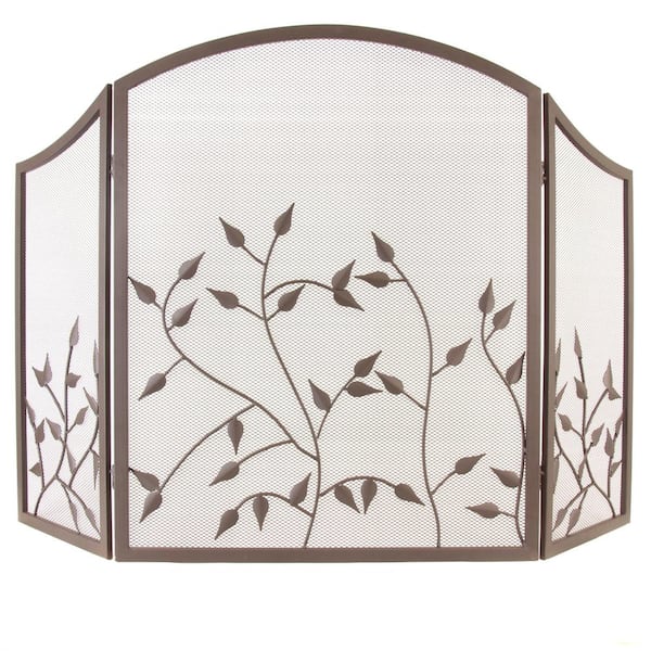 Waverly 3-Panel Fireplace Screen in Colonial Brown