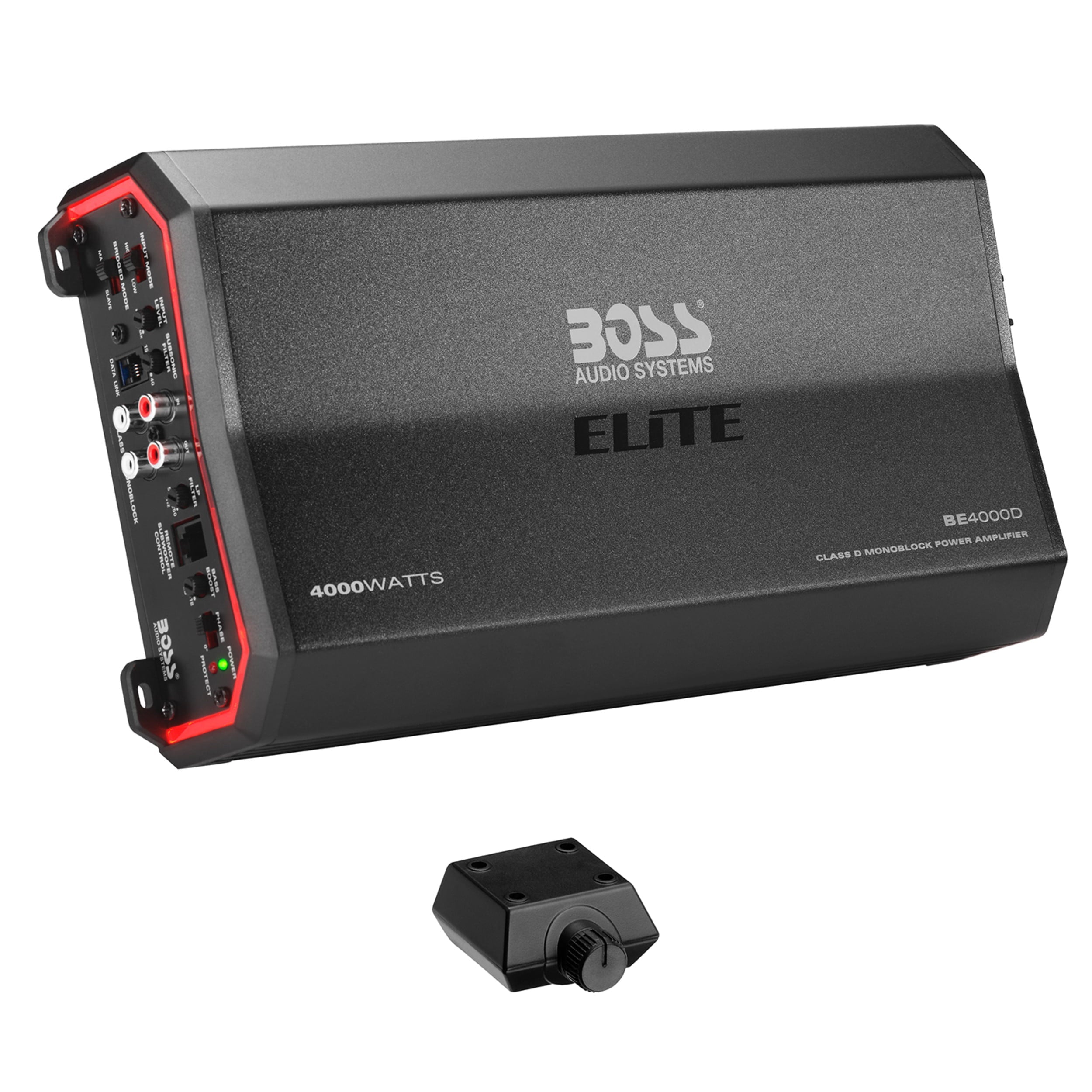 BOSS Audio Systems BE4000D Elite Series Car Audio Amplifier - 4000 High Output, Class D, Monoblock, 1/8 Ohm, High/Low Level Inputs, Low Pass Crossover, Hook Up To Stereo and Subwoofer