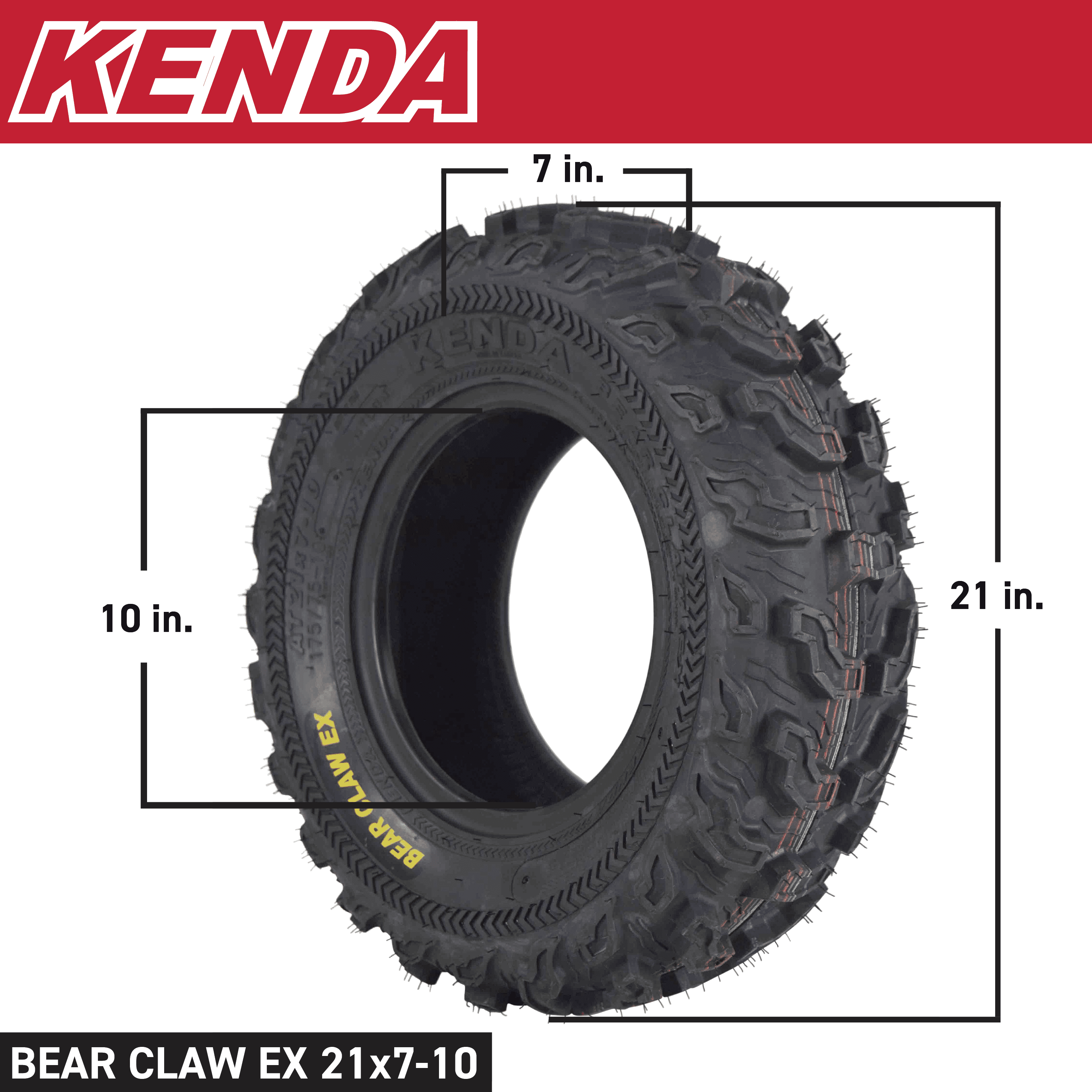 Kenda Bear Claw EX 21x7-10 ATV Front Tires 6 Ply (Two Pack)