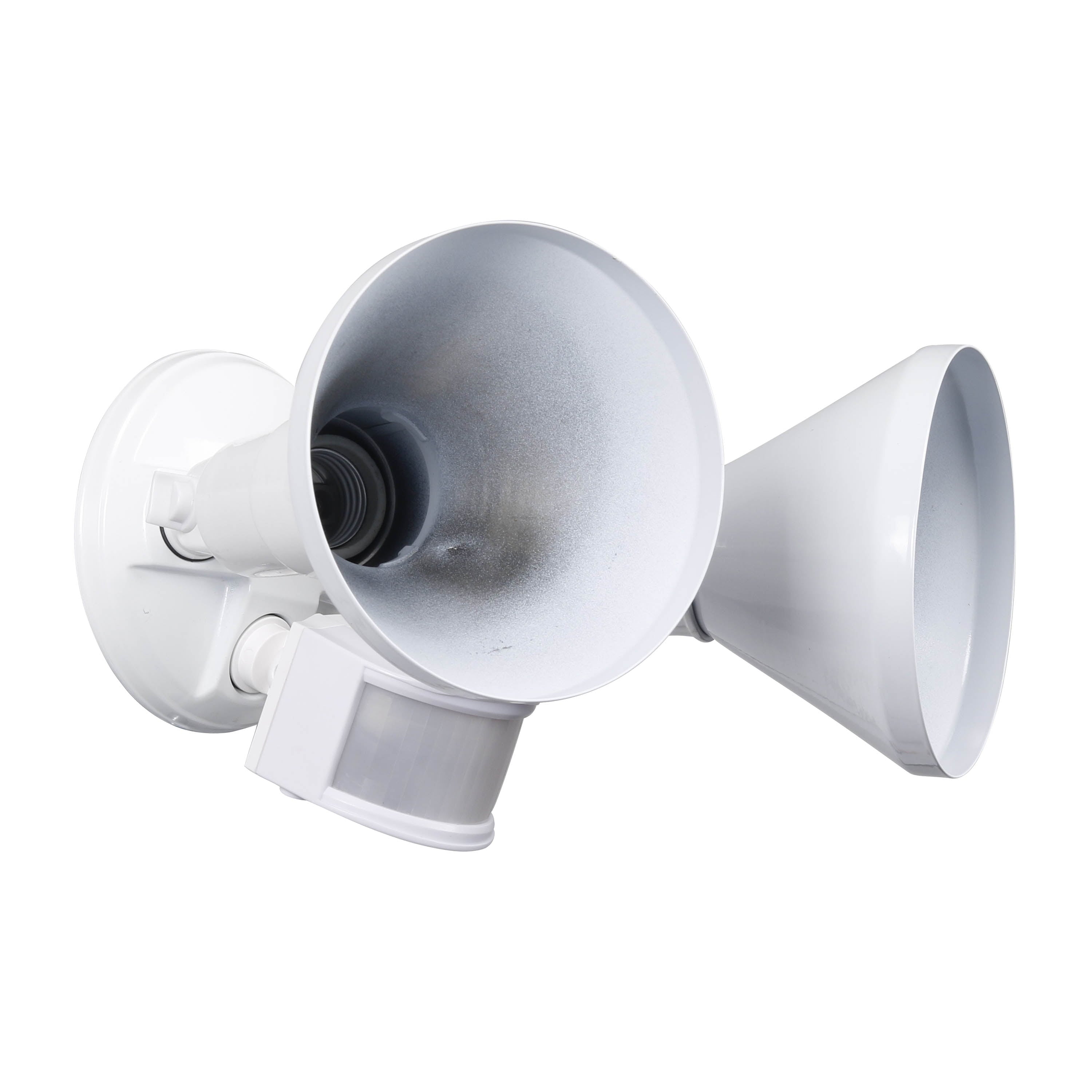 Honeywell White Dual Head Motion Wired Activated Security Flood Light, LED, Durable Aluminum Construction