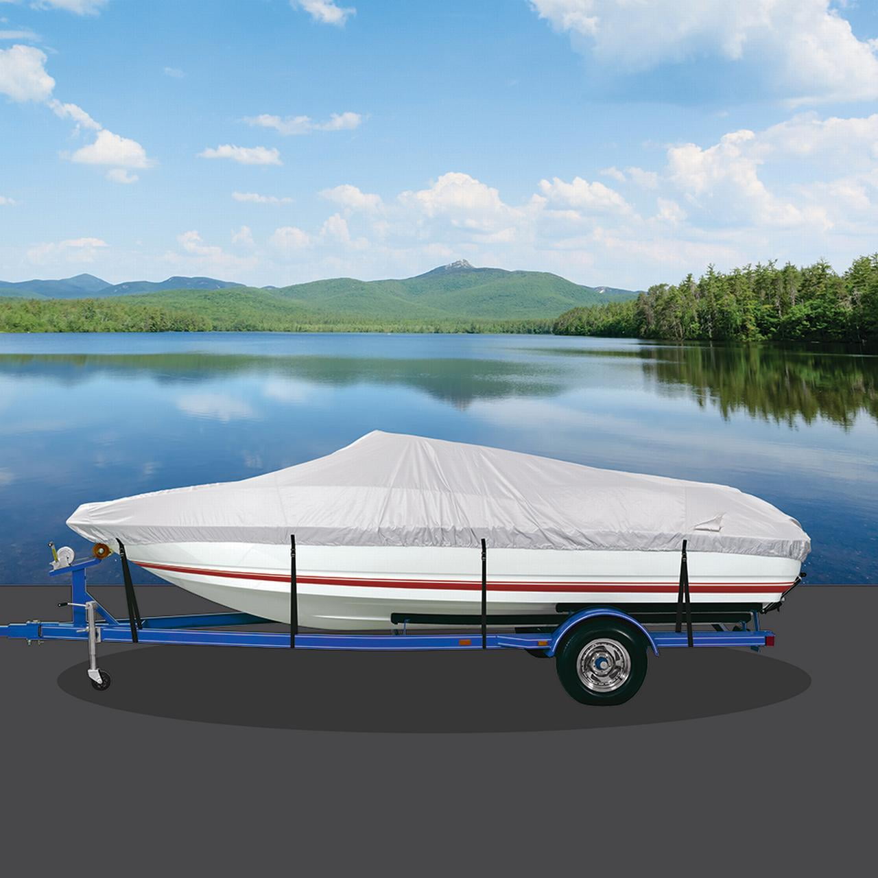 Harbor Master 150-Denier Polyester Water-Resistant Boat Cover, Silver, Model A