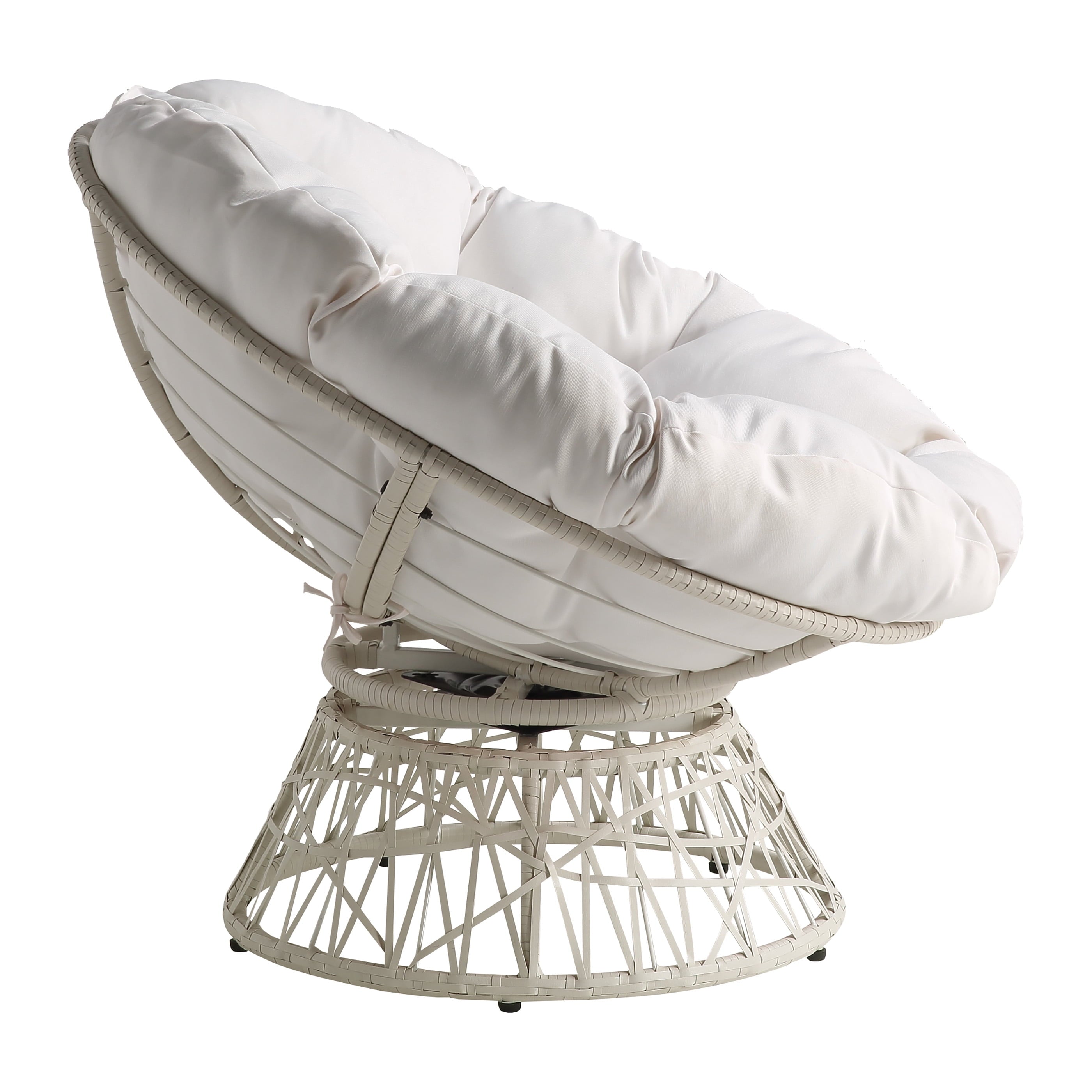 OSP Home Furnishings Wicker Papasan Chair with 360-Degree Swivel, 40” W x 36” D