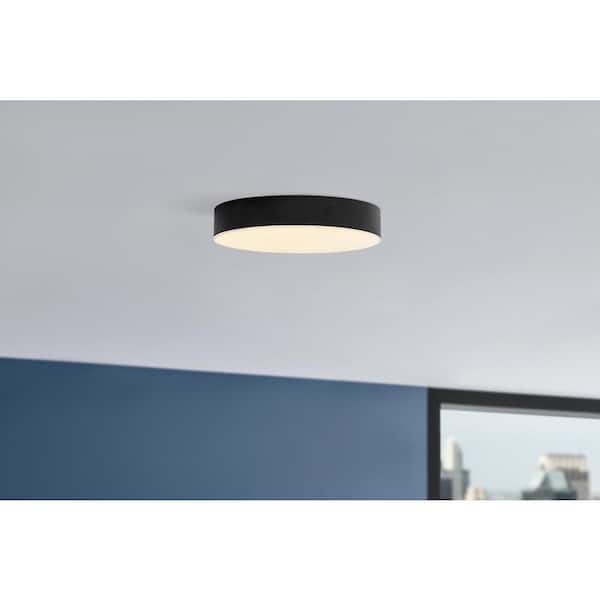 Luis 11 in. Light Matte Black Adjustable CCT Integrated LED Flush Mount