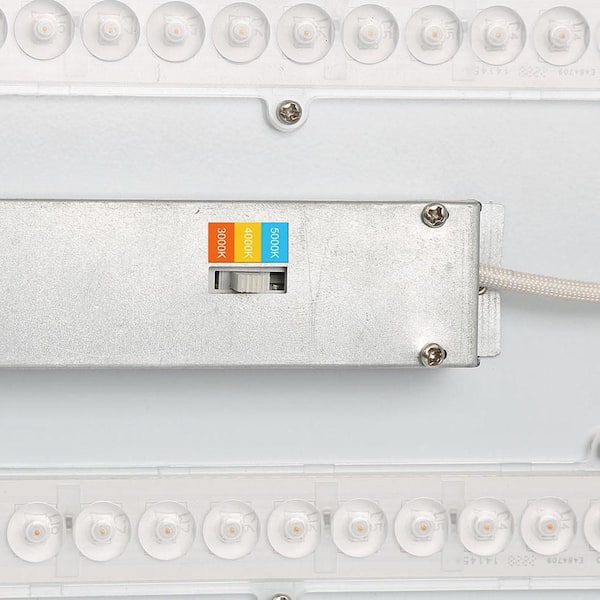 Eight 47 in. Matte Black with Brushed Nickel Accents Selectable LED CCT Modern Shaded Flush Mount Light