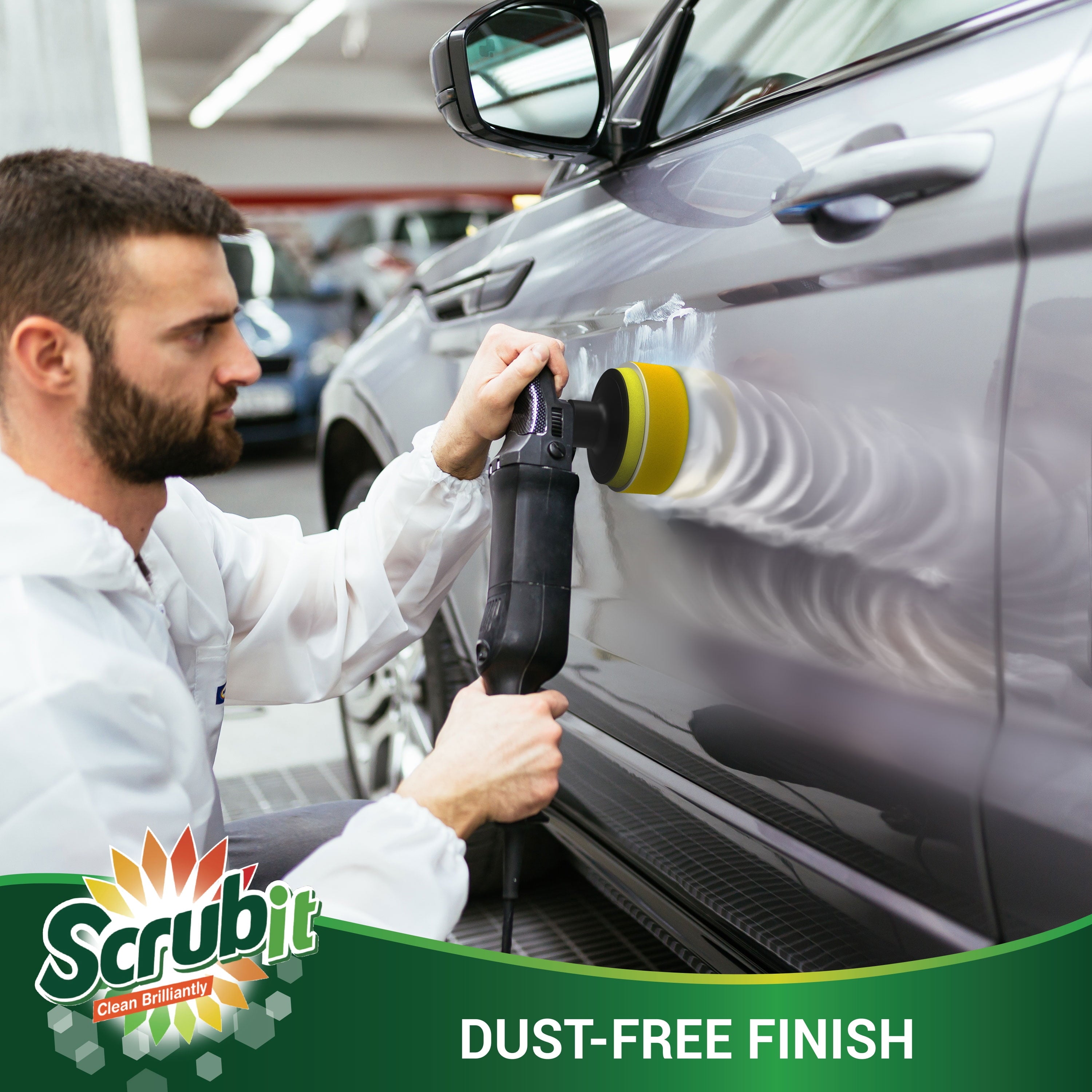 SCRUBIT Car Foam Drill Polishing Pad Kit 22 Pack, Includes 16 Detailing Sponges (3 in.), 2 Wool Buffer Pads, 2 Drill Adapters and Suction Cups for Your Vehicle