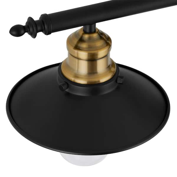 Glenhurst 25 in. 3-Light Industrial Farmhouse Black and Brass Bathroom Vanity Light Fixture with Metal Shades