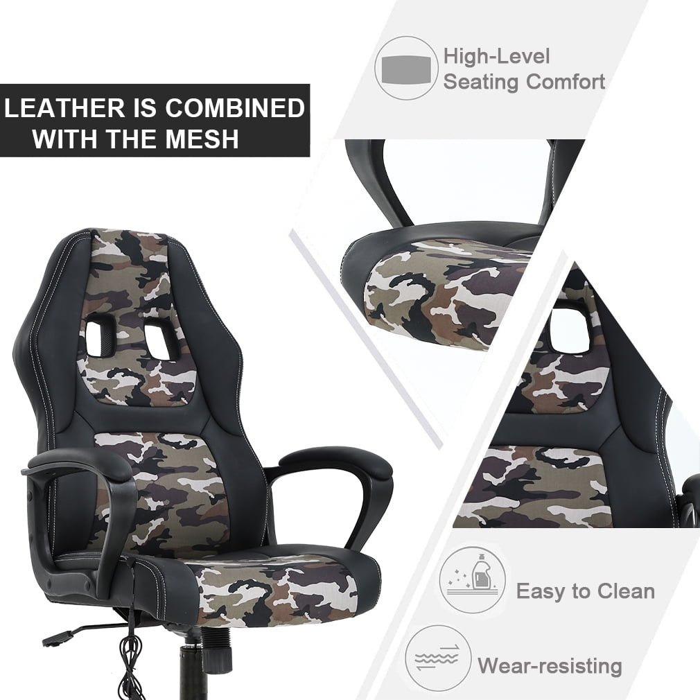 BestOffice Adjustable & Ergonomic Swivel Gaming Chair, Camo
