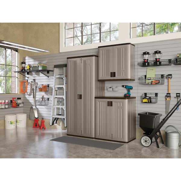3-Piece Resin Garage Storage System in Platinum (60 in. W x 72 in. H x 20 in. D)