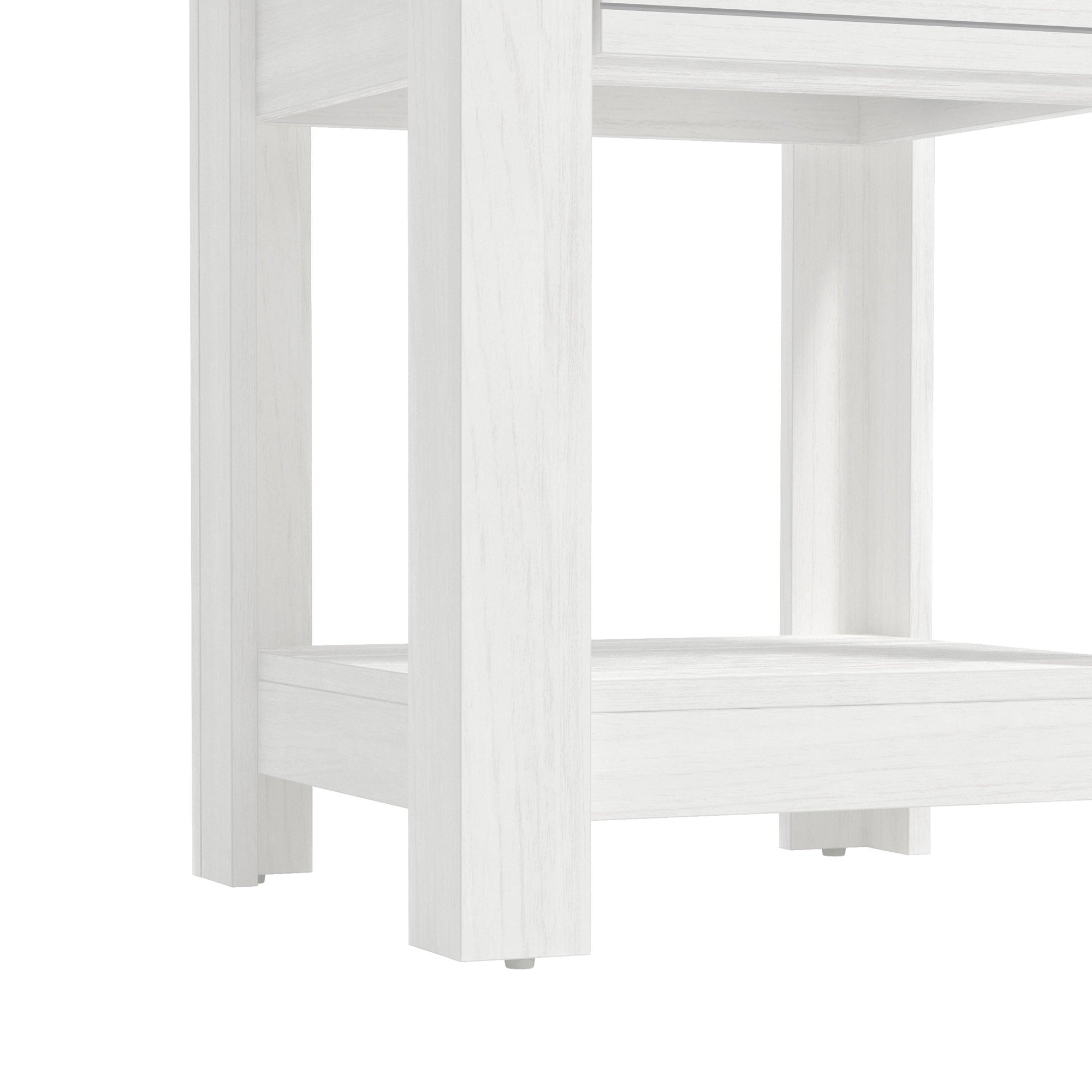 Hillsdale Addison Farmhouse 1 Drawer Nightstand, Set of 2, White