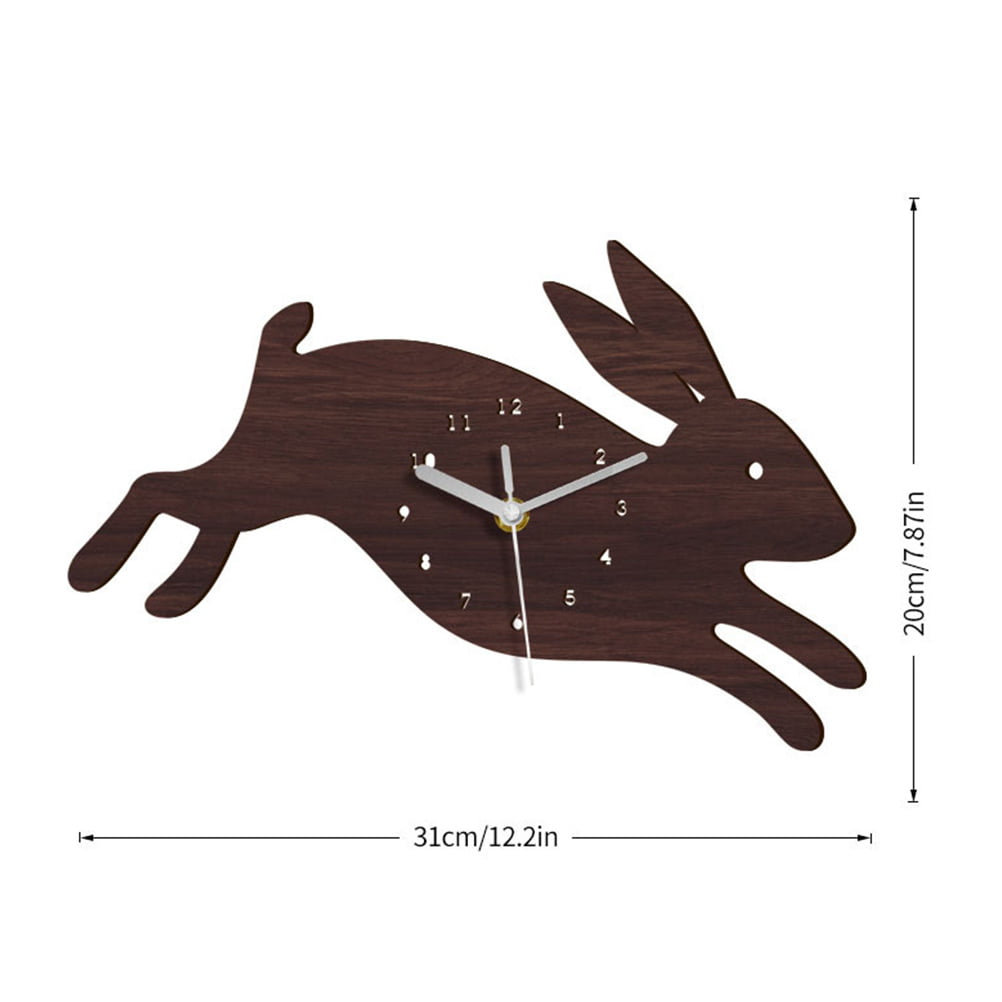 HOMEMAXS Rabbit Shaped Wall Clock Mute Clock Living Room Decorative Wall Clock Wall Decor
