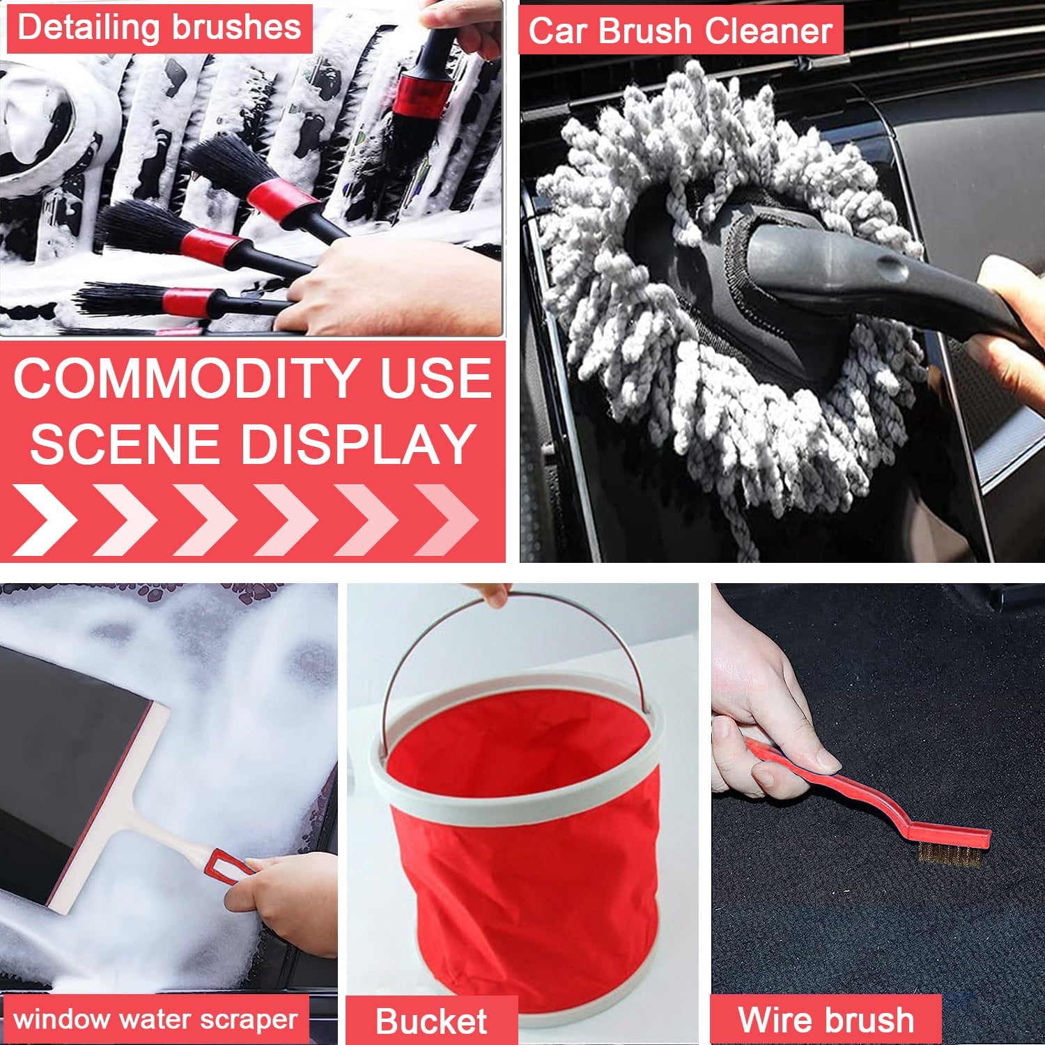 YILAIRIOU Car Wash Kit with Foam Gun - Car Wash Cleaning Kit with Wash Microfiber Sponge and Towels Tire Brush Collapsible Bucket Wash, Sprayers for Car Cleaning Gardens and Pets