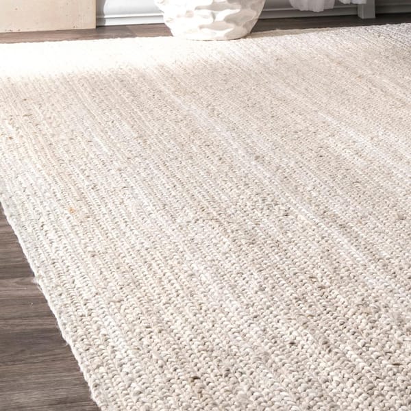 Rigo Chunky Loop Jute Off-White 9 ft. x 12 ft. Farmhouse Area Rug