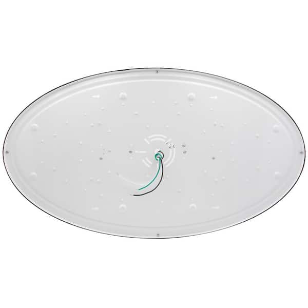 32 in. Black Oval LED Ceiling Mount Fixture, Dual Ring, Dimmable, 3 CCT Select 3000K to 5000K, 5500 Lumens
