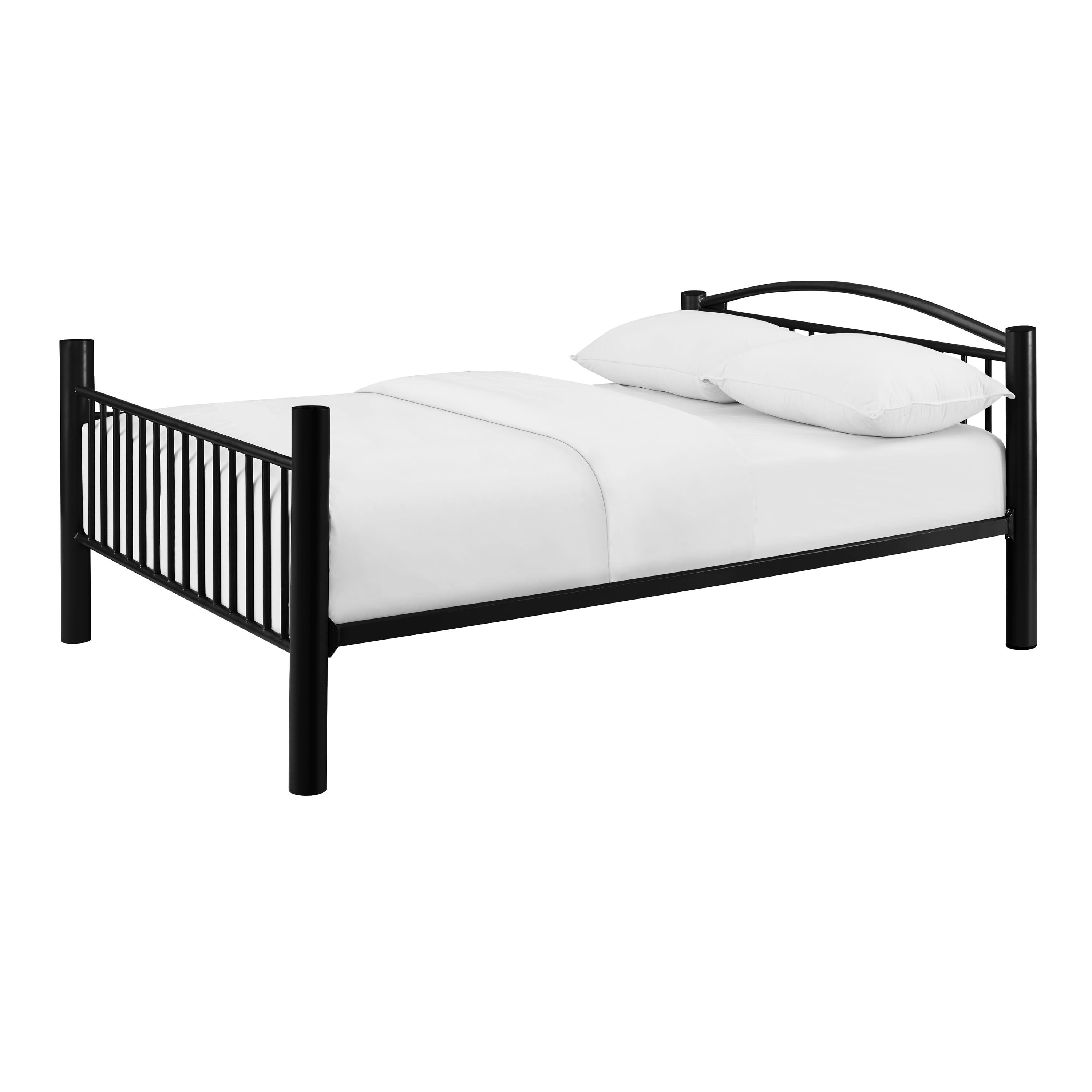 Kalmia Heavy Metal Full Over Full Convertible Bunk Bed with Built-In Ladder, Black