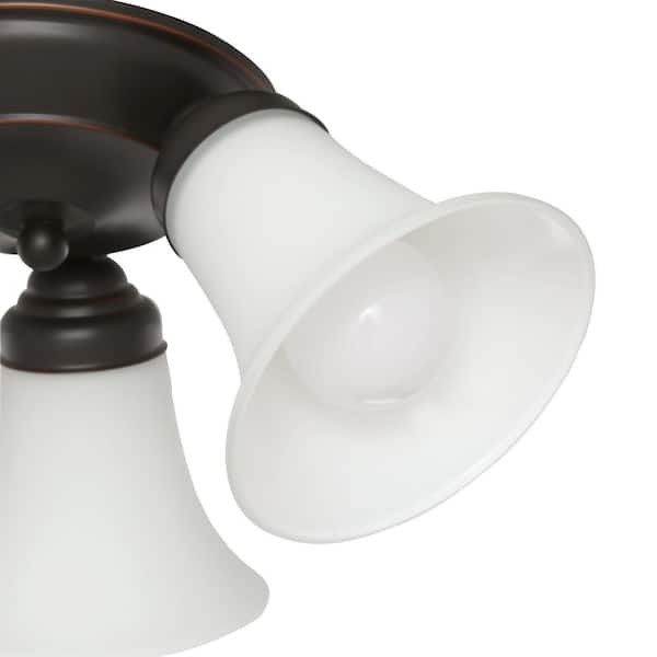 17.5 in. 3-Light Oil Rubbed Bronze Flush Mount