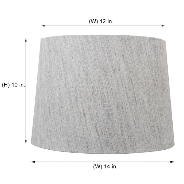 Mix and Match 14 in. Dia x 10 in. H Textured Taupe Linen Blend Drum Table Lamp Shade