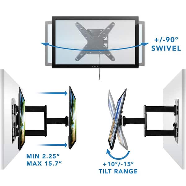 Locking RV TV Wall Mount with Detachable Bracket